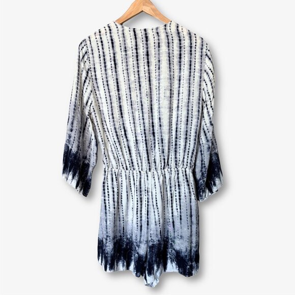 Staccato Flowy Tie Dye Romper Navy and White Womens Large Boho Festival 90s Y2K - Picture 11 of 12